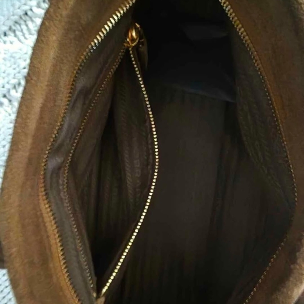 Prada Brown Suede Women's Bag - Picture 3 of 6